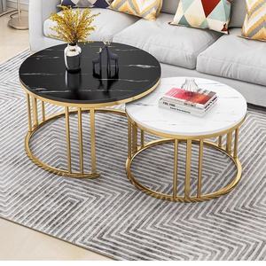 <span class=keywords><strong>Tavolino</strong></span> da Caffè Moderno di Lusso Minimalista in <span class=keywords><strong>Legno</strong></span> Massello e Metallo dal <span class=keywords><strong>Design</strong></span> Rotondo per Casa e Hotel Nuovo Set di Mobili di Lusso per Soggiorno - Product Image 2