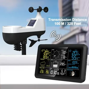 Station météo professionnelle Tuya <span class=keywords><strong>Wi</strong></span>-<span class=keywords><strong>Fi</strong></span> avec hygromètre, thermomètre, calendrier automatique, réveil, capteur UV, capteur de vent et de pluie, prévisions météo - Product Image 5