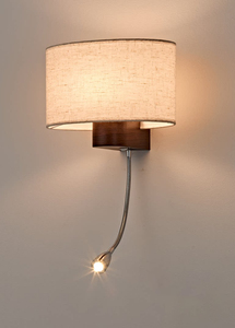 Lampada da Parete LED Moderna all'Ingrosso con Paralume in Tessuto, Luce da Lettura Atmosferica, Faretto Orientabile per Camera da Letto e Hotel - Product Image 6