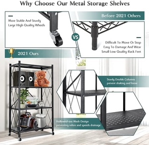 Scaffalatura <span class=keywords><strong>MOBILE</strong></span> pieghevole in acciaio multifunzione a 3 strati da <span class=keywords><strong>cucina</strong></span> - Product Image 5