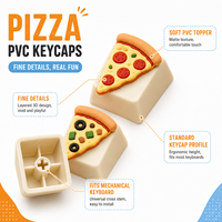 Custom Colors Pizza Keycaps OEM Profile Soft PVC Durable Food Key Cap Novelty Artisan Keycaps for Mechanical Keyboard