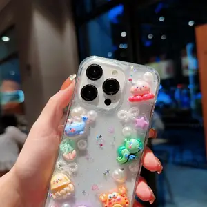 可爱3d韩国硬硅胶透明女童手机壳