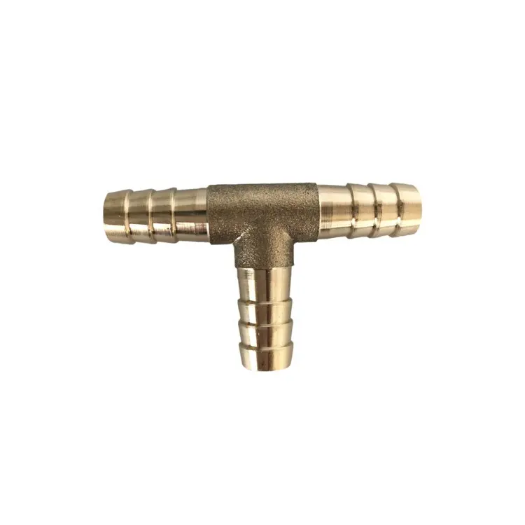 3/8 Hose Barb Tee Brass Pipe 3 Way T Fitting Thread Gas Fuel Water Air