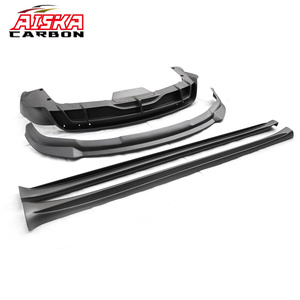 Kit carrosserie AISKA en fibre de carbone sèche finition mat sergé avec lèvre avant, diffuseur arrière et jupes latérales pour TESLA Model X <span class=keywords><strong>2022</strong></span>+ - Product Image 1