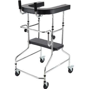 Shunkangda <b>Walker</b> <b>For</b> Elderly And <b>Disabled</b> With Brake Wheels And Storage Bag Silver Steel Mobility Aid - Product Image 5