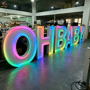 Lettere LED in Metallo Impermeabili Personalizzate 'Oh Baby' per Baby Shower, Matrimoni, <span class=keywords><strong>Feste</strong></span> di Compleanno, Decorazioni per Esterni - Product Image 4