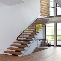 Escalier intérieur flottant en acier moderne du fabricant chinois Usine d'origine Mono Stringer pour Loft Kitchen Well Straight Steel