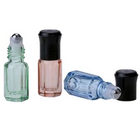 Botellas de Vidrio con Roll-On de 3ml-12ml, Envases Octogonales de Perfume de Colores, Forma Rectangular con Tapa de Bola Giratoria