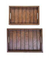 Plateau de rangement en bois d'acacia pour service et salle de bain décoratif à la maison disponible pour United Trade World