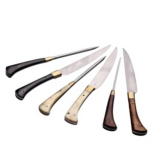 Ensemble de couteaux de cuisine médiévaux en acier inoxydable, 2 pièces, avec manches en bois, design ambidextre, Pakistan - Product Image 2