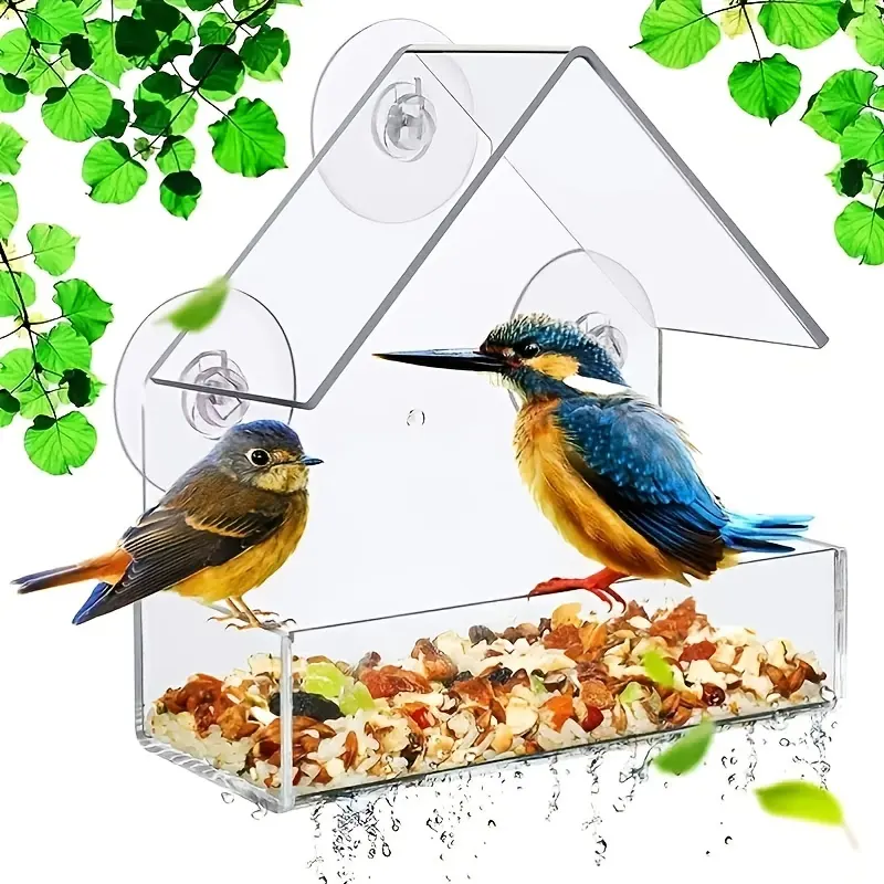 Offre Spéciale écologique fenêtre montage mangeoire à oiseaux mangeoires sauvages maison extérieure suspendus oiseau nourriture bol mangeoire à oiseaux