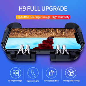 H9 Sáu Ngón Tay Trò Chơi Điều Khiển Chụp Lửa Miễn Phí Làm Mát Fan Gamepad Kích Hoạt Phím Điều Khiển Cho IOS Android Pubg Điện Thoại Di Động - Product Image 5