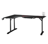 Meubles de bureau modernes sur mesure en forme de L, table de jeu ergonomique en métal noir, bureaux de jeu pour ordinateur avec étagère réglable
