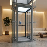 Ascenseur panoramique à traction pour maison 220V, gaine en acier inoxydable, entièrement vitré, 700-800kg, avec système de contrôle intelligent, garantie 2 ans