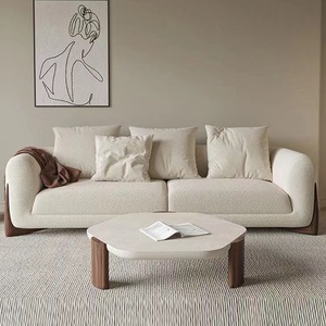 Mới Bằng Gỗ Bộ Sofa Da Kết Hợp Thiết Lập Hiện Đại Nội Thất Đồ Nội Thất Da Vải Hiện Đại Sofa Cắt - Product Image 6