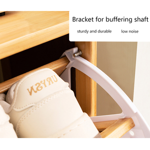 <b>Shoe</b> Cabinet with 3 Rattan Flip Drawers Bamboo Storage Coat <b>Hooks</b> Freestanding Entryway Organizer - Product Image 5