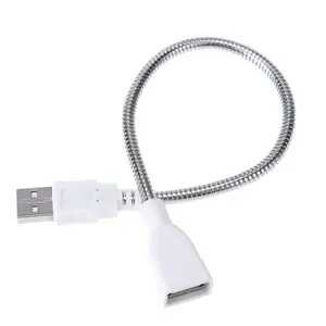 Flexible Metal USB Power Cable Extension Cable USB Male to Female Power Apply Cord Tube For Small USB Light Lamp Bulb