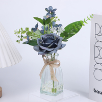 Fleurs artificielles en soie en pot avec base à effet d'eau, directement de l'usine, pour la décoration de bureau, maison, hôtel, fleurs en vrac
