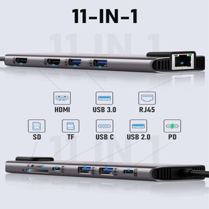 Giá Dưới Loại <span class=keywords><strong>C</strong></span> 4K HDTV RJ45 PD <span class=keywords><strong>c</strong></span>ổng USB HUB Adapter với 4K HDMI <span class=keywords><strong>c</strong></span>ổng đầu ra tương thích Loại <span class=keywords><strong>C</strong></span> USB Hub TF SD Đầu đọ<span class=keywords><strong>c</strong></span> thẻ - Product Image 2