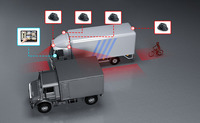 Caméra NVR POE 12,1 pouces 360 °   Caméra panoramique pour chariot élévateur - Système d'avertissement anti-collision avec alarme d'angle mort pour usage industriel