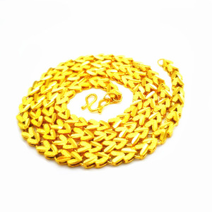 Semplice classico 24k rame placcato oro amore cuore catena di pesce collana di gioielli per le donne festa di nozze gioielli in oro - Product Image 6
