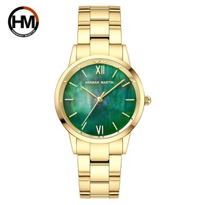 Montre pour <span class=keywords><strong>femme</strong></span> HANNAH 2023, mouvement étanche, jade vert émeraude, cadran en nacre, <span class=keywords><strong>bracelet</strong></span> en acier inoxydable - Product Image 6