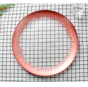 Piatti <span class=keywords><strong>di</strong></span> Presentazione in <span class=keywords><strong>Vetro</strong></span> Rosso <span class=keywords><strong>Trasparente</strong></span> all'Ingrosso, 13 Pollici - Product Image 5