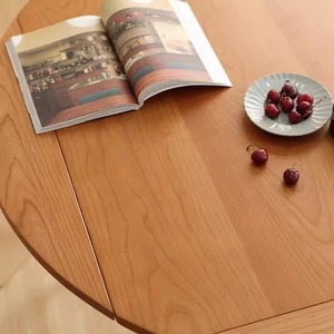 Nordic Solid Wood <b>Dining</b> <b>Table</b> And Chair <b>Set</b> <b>4</b> Piece Extendable <b>Round</b> Telescopic <b>For</b> Home Small Apartments Living Room - Product Image 4