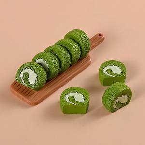 Ensemble de figurines miniatures Kawaii en forme de gâteau roulé <span class=keywords><strong>suisse</strong></span> en résine pour la décoration de micro-<span class=keywords><strong>paysages</strong></span>, maisons de poupées et bureaux - Product Image 5