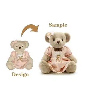 Плюшевый Мишка, оптовая продажа, брендовая одежда с логотипом на заказ, оптовая продажа, коричневый плюшевый мишка, игрушка для детских подарков
