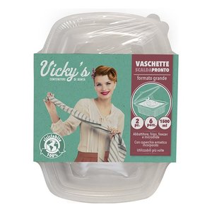 <b>Set</b> vaschette monouso 2 pz (23x17,8x7,5cm) (1,5Lt) SCALDAPRONTO 3212003 - Product Image 1
