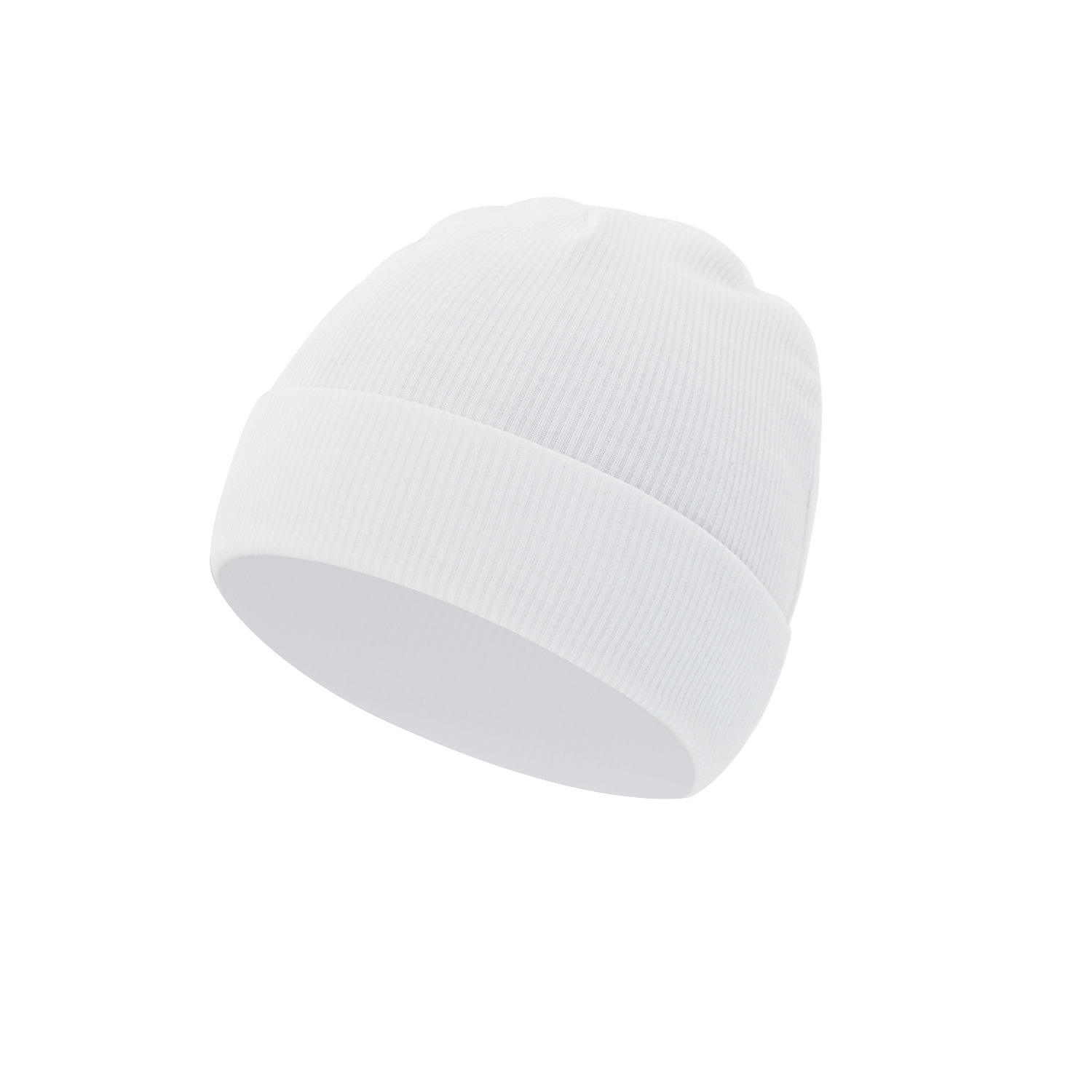 White (ribbed folded brim hat)