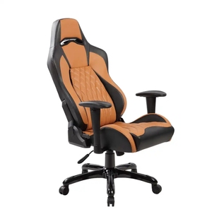 Chaises de barbier en cuir synthétique orange, réglables en hauteur, à bascule, chaise de jeu pour gamer - Product Image 3