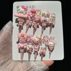 Bán buôn Y2K sang trọng đầy đủ Bìa Nail Stickers KT hồng Handmade sinh viên mặc mới phim hoạt hình vá bán chạy nhất Halloween vuông - Product Image 5