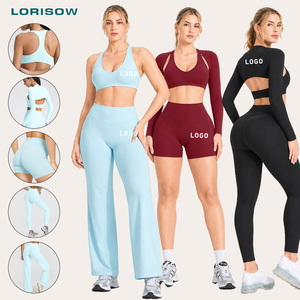 LORISOW XS-XL Abbigliamento Sportivo con Basso MOQ, Set da Palestra, Abbigliamento Yoga <span class=keywords><strong>per</strong></span> Donne, Reggiseno Sportivo e Pantaloni a Gamba Larga - Product Image 1