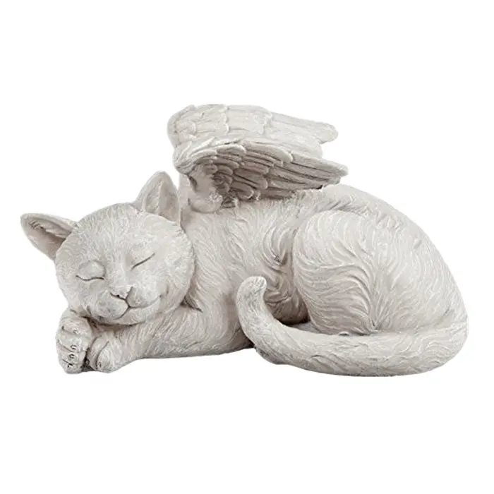 Kat slapen angel resin beeldje souvenir tuin decor