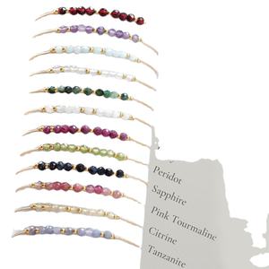 Vente chaude <span class=keywords><strong>Mois</strong></span> <span class=keywords><strong>Naissance</strong></span> Pierre Naturelle Couleur Mixte Perles <span class=keywords><strong>De</strong></span> Cuivre Réglables À La Main Perlé Muti-Couleurs Bracelet - Product Image 1