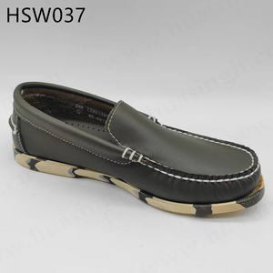 LXG, los zapatos de guisantes verdes salvia hechos a mano de ajuste relajado más vendidos, zapatos náuticos de suela de goma coloridos a la moda, populares en África HSW037 - Product Image 2
