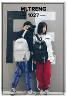 Mochila Casual de Nailon para Estudiantes de Secundaria y Preparatoria, Unisex, Transpirable, Impermeable, con Letras, de Doble Asa