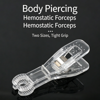 Pinces de piercing jetables bleues à embout rond et à embout triangulaire, pinces hémostatiques, outils de piercing corporel et de tatouage