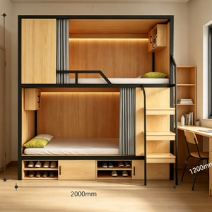 Lits superposés en bois personnalisables, <span class=keywords><strong>lit</strong></span> compact pour hôtel capsule, cadre de <span class=keywords><strong>lit</strong></span> d'hôtel commercial, <span class=keywords><strong>lit</strong></span> superposé en métal avec rangement - Product Image 3