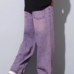Jeans baggy droits pour hommes, streetwear, hip-hop, jambes larges, jeans pour hommes de haute qualité, denim vintage délavé - Product Image 2