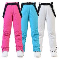 Pantalons de ski pour adultes de style nouveau, hommes et femmes - Snowboard, ski alpin, épaissis, coupe-vent, chauds, bretelles amovibles, 100% polyester