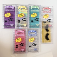 Boîtes de conception Lashwood en gros, étuis à cils en plastique transparent avec bois de cils, boîtes d'emballage vides pour faux cils mignons, logo privé