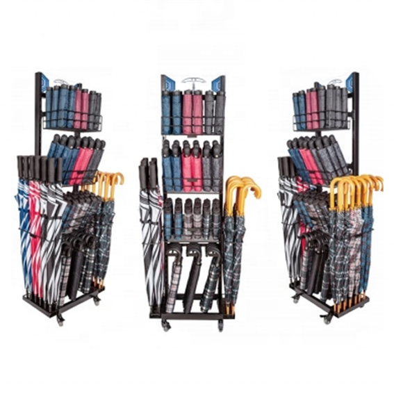 3-Layer Metal Wire Display Rack Retail Umbrella Stand for Grocery for Shops Supermarkets Shopping Malls Advertising