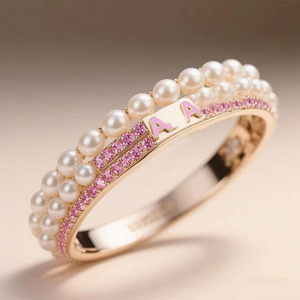 <span class=keywords><strong>Alphabet</strong></span> Grec Rose et Vert Série Bracelet Haute Qualité Perle Strass sur Bracelets Tendance En Alliage De Zinc - Product Image 3