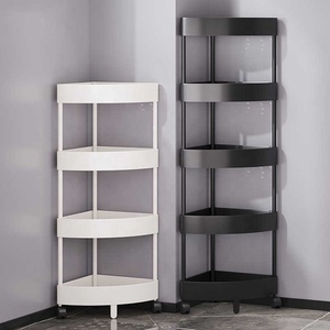 Estantes de piso de baño Esquina de baño para el hogar Estantes de almacenamiento móviles de múltiples capas triangulares Estantes de almacenamiento de cocina - Product Image 5