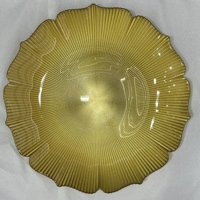 Assiette de présentation en verre multicolore à motif floral, forme de fleur, pour mariage, réception, traiteur, décoration, vente en gros