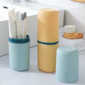 Travel Toothbrush Cup With Cover Portable <b>Toothpaste</b> Holder For Bathroom And Travel Use - Product Image 2