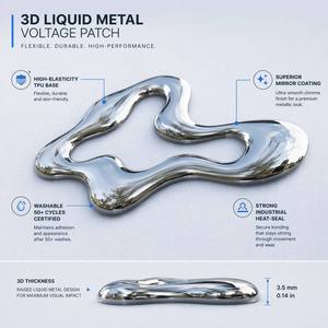 Parches Termoadhesivos Metálicos de Alta Frecuencia Resistentes a la Abrasión y al Estiramiento, con Relieve 3D, para Camisetas Techwear - Product Image 2